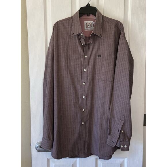 Cinch Western Rodeo Cowboy Windowpane Check Button Down Shirt Mens XXL 2XL - Picture 1 of 6
